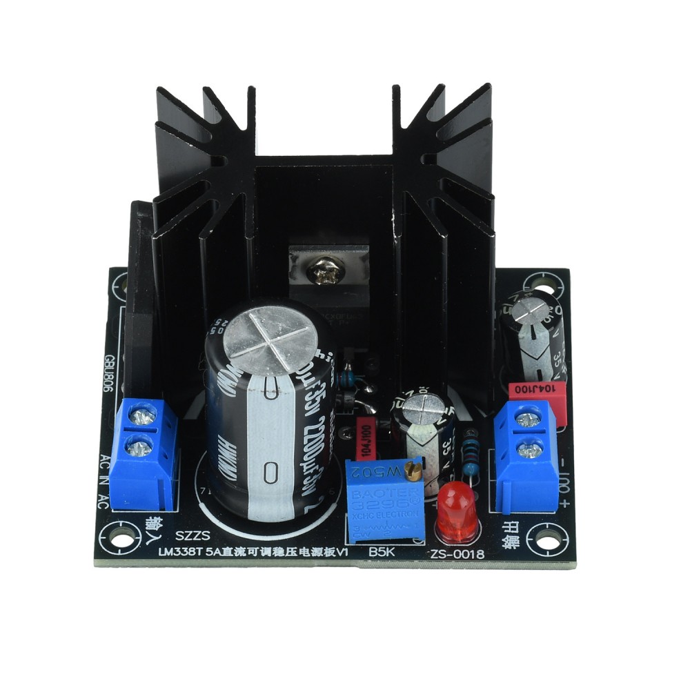 Linear Lab Power Supply Adjustable - LM338T Doğrusal Ayarlanabilir Voltaj Regülatör Modülü
