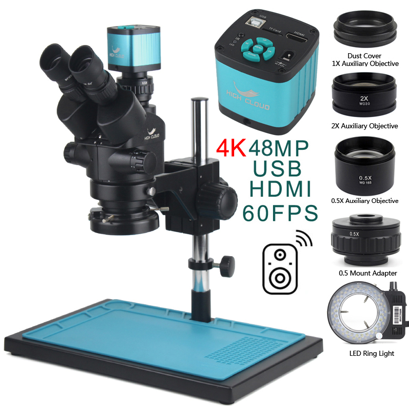 Stereo Trinocular Microscope Pcb - 3.5X-90X Simul-Focal Stereo Trinoküler Mikroskop 4K
