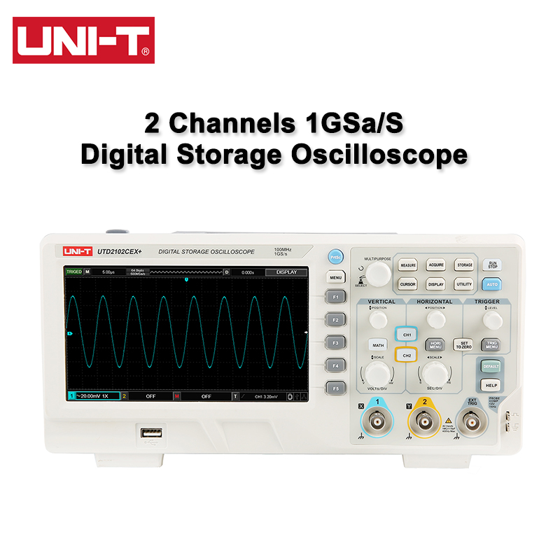 Digital Storage Oscilloscope 100Mhz - UNI-T Dijital Osiloskop UTD2102CEX+ 100MHz 1GS/s