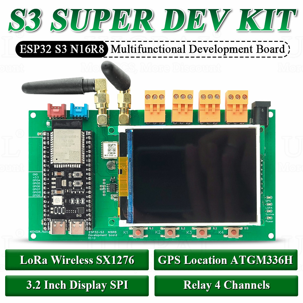 Esp32 S3 Development Board Lot - ESP32 S3 Geliştirme Kartı Kiti, 3,2
