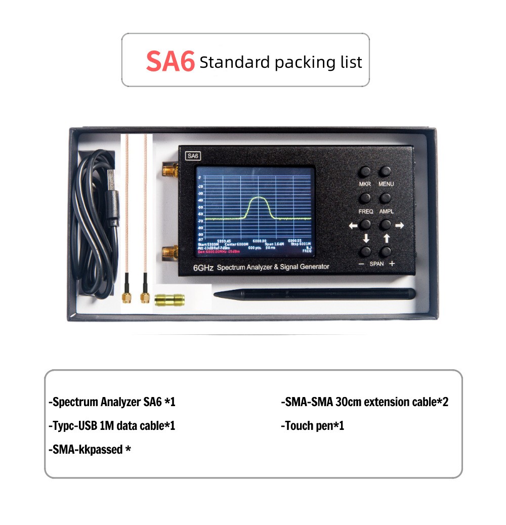 SA6 6GHz Dijital El Tipi Taşın - Signal Generator Spectrum Analyzer incelemesi ve fiyatı