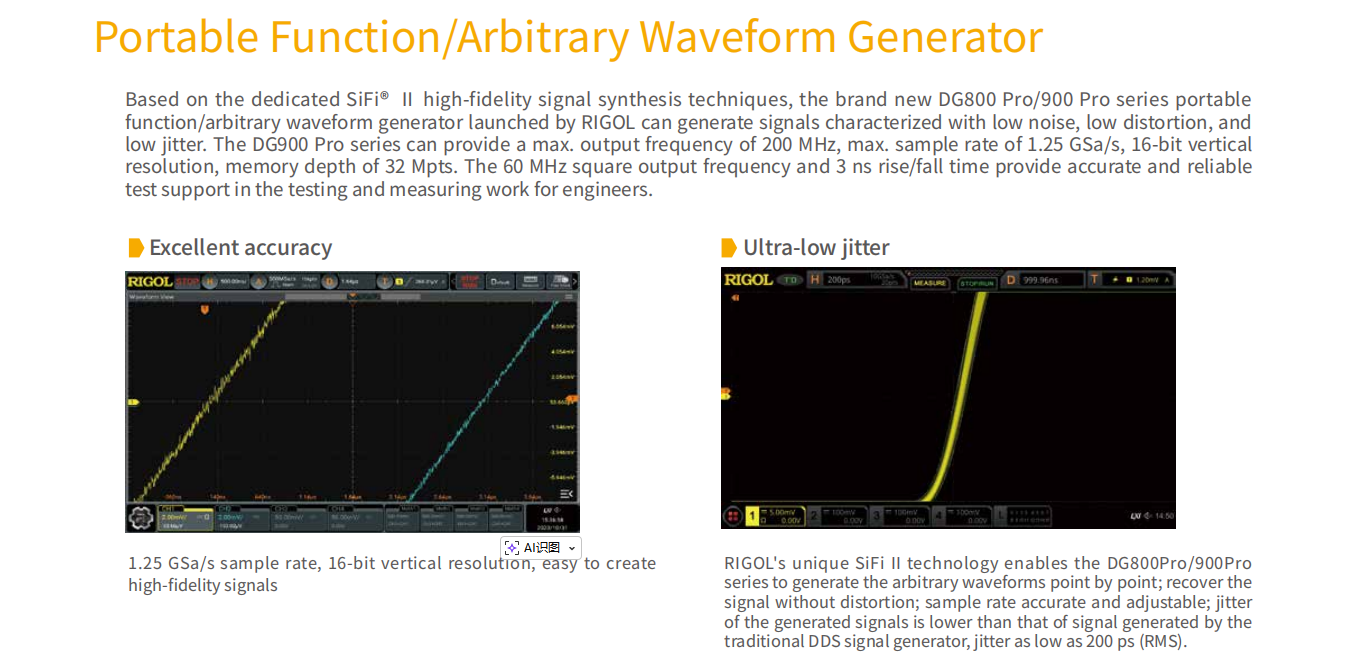 DG902 Pro 70MHz 1.25GSa/s 16-B - Function Arbitrary Waveform Generator incelemesi ve fiyatı