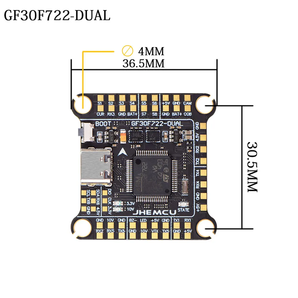 Jhemcu F7 Yığını F722 Çift Uçu - Fpv Flight Controller F7 Stack 60A incelemesi ve fiyatı