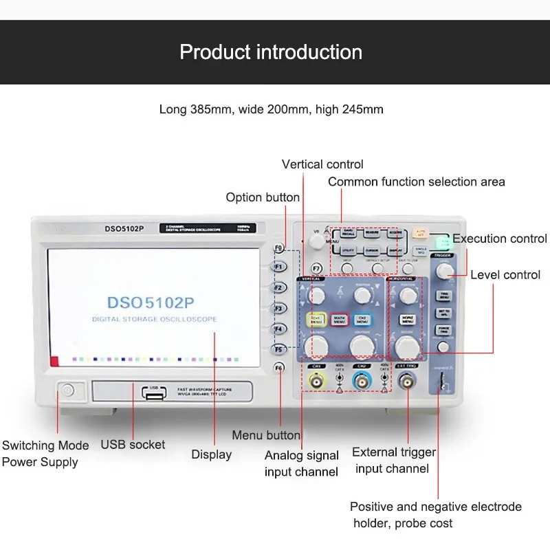 Ücretsiz kargo Hantek DSO5102P - Digital Storage Oscilloscope 100Mhz incelemesi ve fiyatı