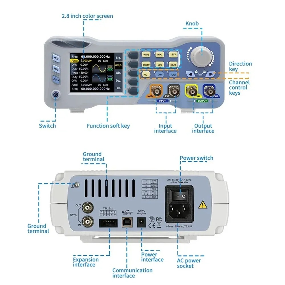 JDS8060 8080 Çift Kanallı Fonk - Function Arbitrary Waveform Generator incelemesi ve fiyatı